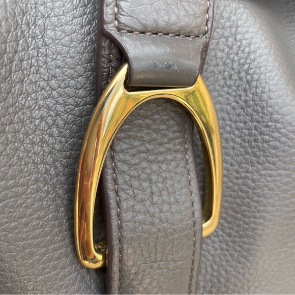 G.I.L.I. Leather Stirrup Hobo Bag with
Fringe in Dk Gray - Picture 13 of 16